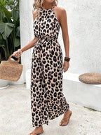 Stella | Women's Leopard Print Neckholder Jumpsuit, Lightweight Summer Outfit for Holidays and Casual Wear, Lightweight Summer Outfit for Holidays and Casual Wear - image 2