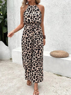 Stella | Women's Leopard Print Neckholder Jumpsuit, Lightweight Summer Outfit for Holidays and Casual Wear, Lightweight Summer Outfit for Holidays and Casual Wear - image 4