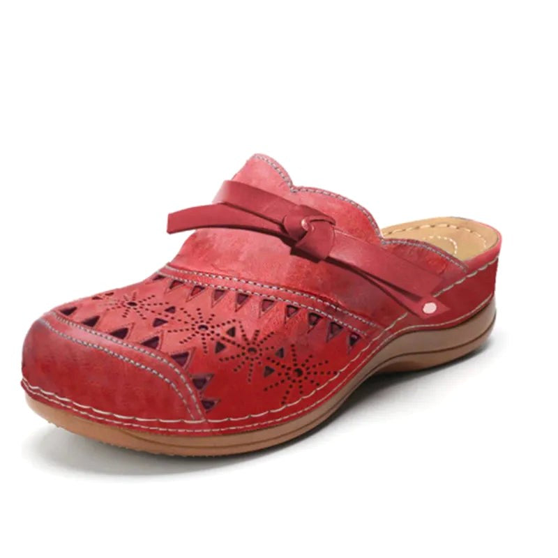 Tahlia | Women's Orthopaedic Memory Foam Clogs, Lightweight Comfort Clogs | The Shrader Sisters | Red
