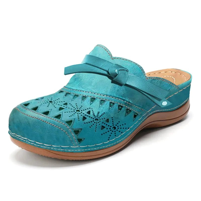 Tahlia | Women's Orthopaedic Memory Foam Clogs, Lightweight Comfort Clogs | The Shrader Sisters | Lake Blue