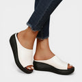 Tahnee | Women's Orthopaedic Slip-On Sandals, Comfort Everyday Sandals | The Shrader Sisters | Blanco