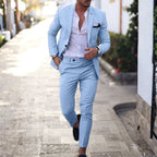 Tamara | Men's Linen Two-Piece Suit, Slim Fit Blazer Suit | The Shrader Sisters | Celeste