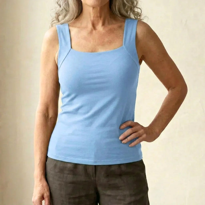 Tameka | Women's Built-In Comfort Bra Top, Soft-Touch Casual Top | The Shrader Sisters