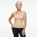 Tameka | Women's Built-In Comfort Bra Top, Soft-Touch Casual Top | The Shrader Sisters | Burgundy