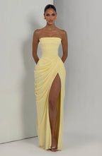 Tegan | Women's Strapless Maxi Dress with Sculpted Bodice, Evening Maxi Dress | The Shrader Sisters