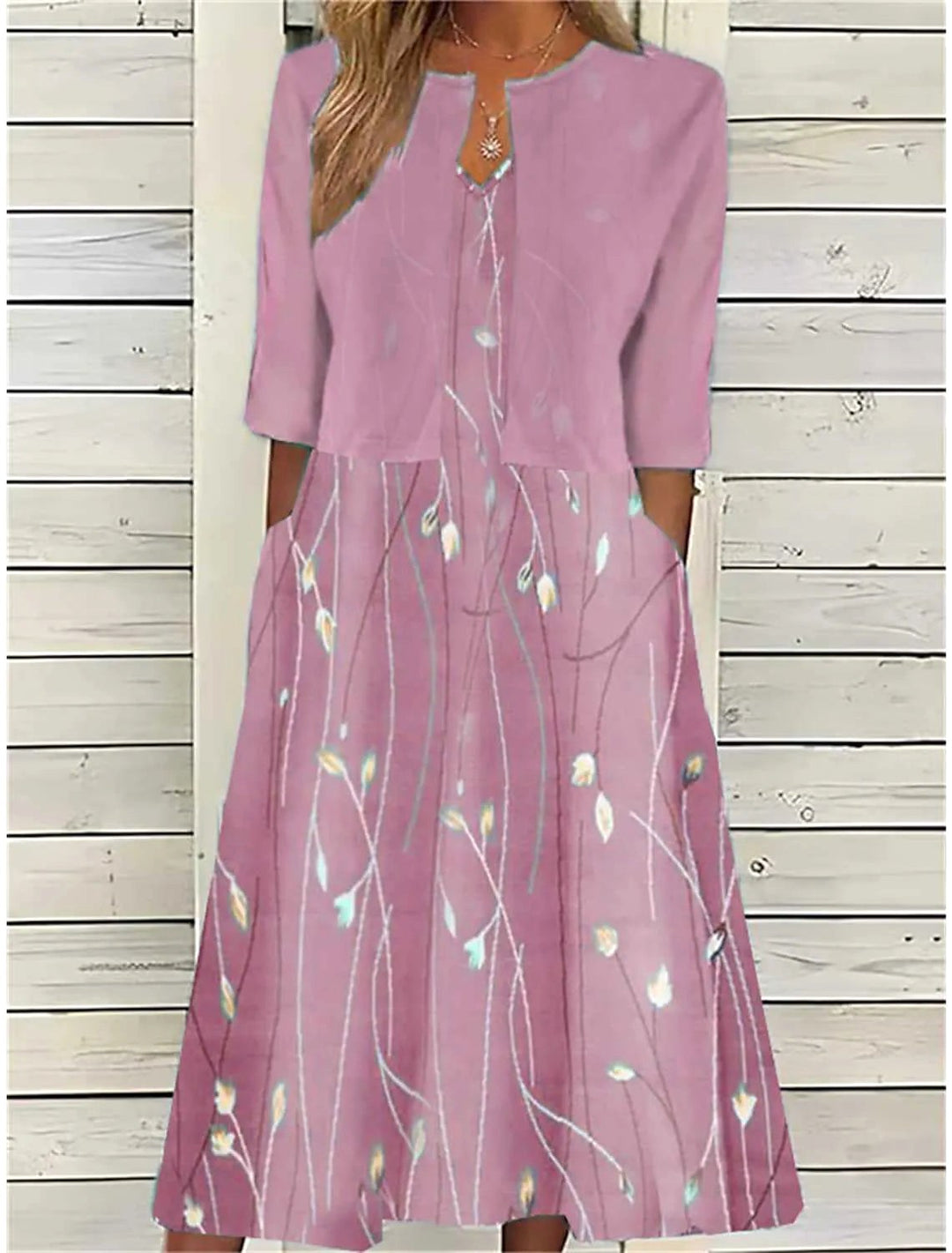 Tessa | Women's Chic Two-Piece Midi Set - Pink