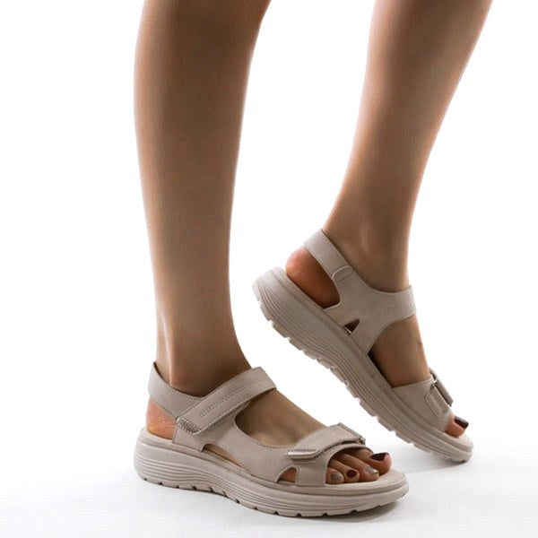 Tiarna | Women's Orthopedic Flat Strap Sandals, Supportive Everyday Sandals | The Shrader Sisters | Black