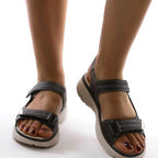 Tiarna | Women's Orthopedic Flat Strap Sandals, Supportive Everyday Sandals | The Shrader Sisters