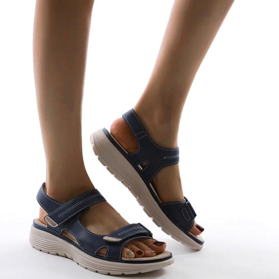 Tiarna | Women's Orthopedic Flat Strap Sandals, Supportive Everyday Sandals | The Shrader Sisters