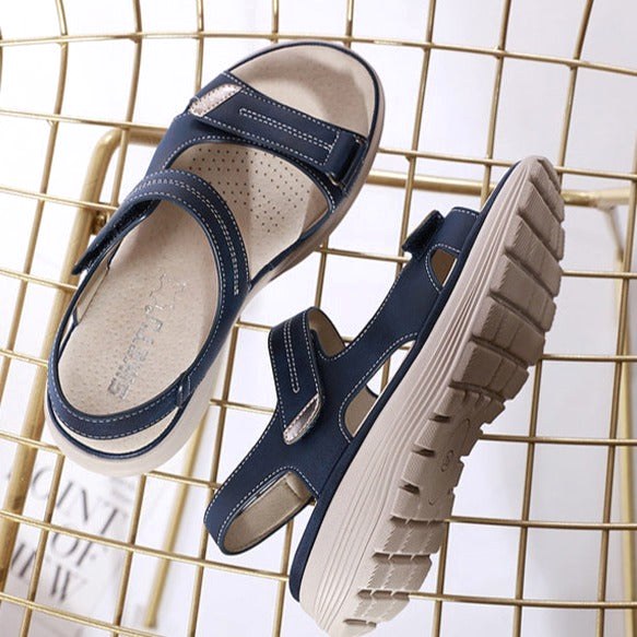 Tiarna | Women's Orthopedic Flat Strap Sandals, Supportive Everyday Sandals | The Shrader Sisters