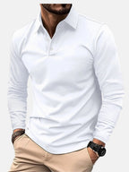 Toby | Men's Long-Sleeve Polo Shirt, Classic Button-Up Polo | The Shrader Sisters