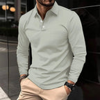 Toby | Men's Long-Sleeve Polo Shirt, Classic Button-Up Polo | The Shrader Sisters