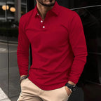 Toby | Men's Long-Sleeve Polo Shirt, Classic Button-Up Polo | The Shrader Sisters