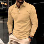 Toby | Men's Long-Sleeve Polo Shirt, Classic Button-Up Polo | The Shrader Sisters