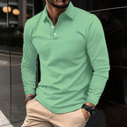 Toby | Men's Long-Sleeve Polo Shirt, Classic Button-Up Polo | The Shrader Sisters