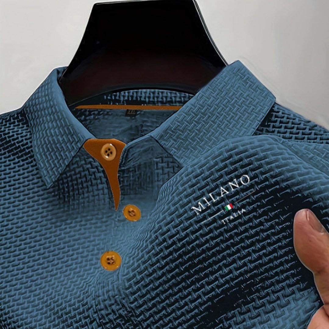 Toby | Men's Textured Polo Shirt, Woven Structured Shirt | The Shrader Sisters