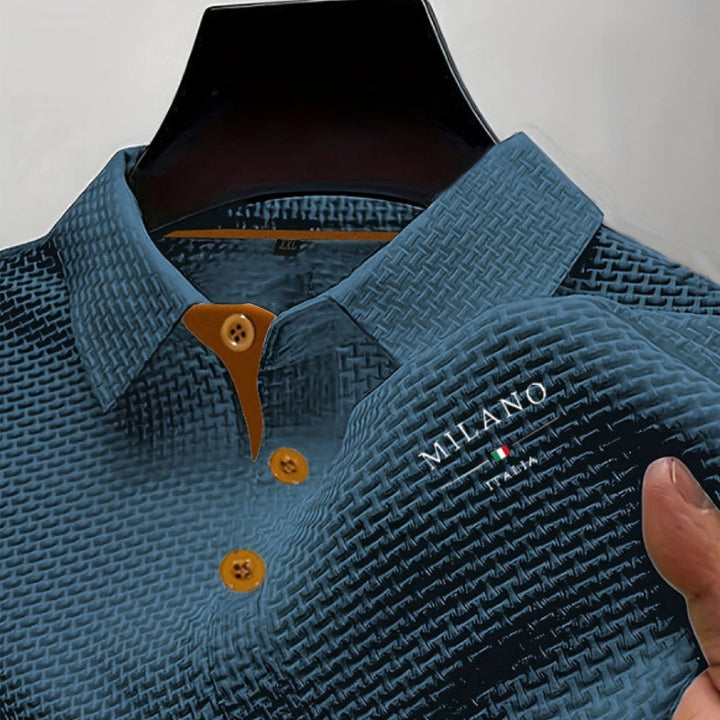 Toby | Men's Textured Polo Shirt, Woven Structured Shirt | The Shrader Sisters