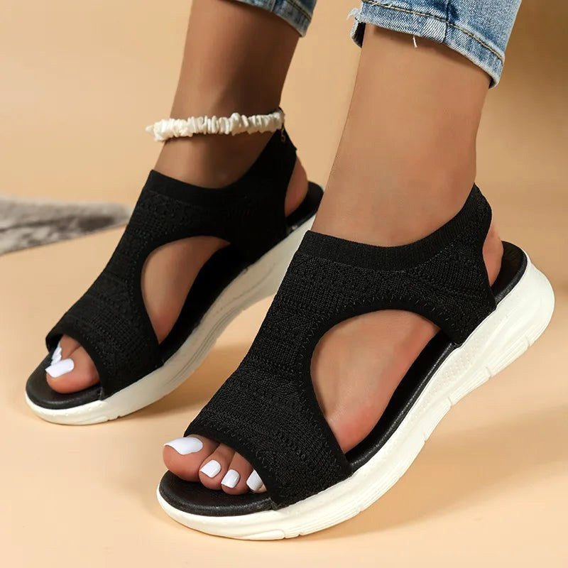 Valentina | Women's Open-Toe Orthopedic Sport Sandals - Black