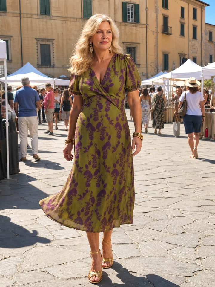 Virel | Women's Floral Wrap Midi Dress - image 8