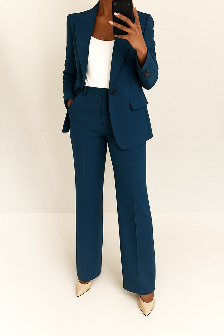 Vivian | Women's Tailored Two-Piece Suit - Navy Blue