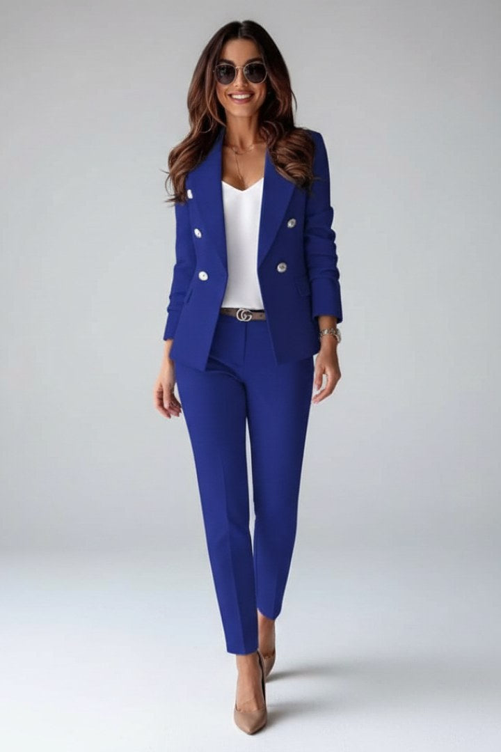 Vivienne | Women's Tailored Two-Piece Suit Set - Grey