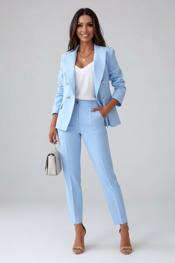 Vivienne | Women's Tailored Two-Piece Suit Set - Pink