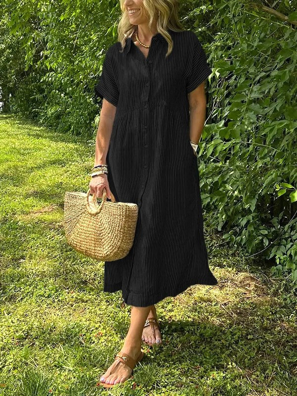 Wendy | Women's Casual Shirt Dress - Navy