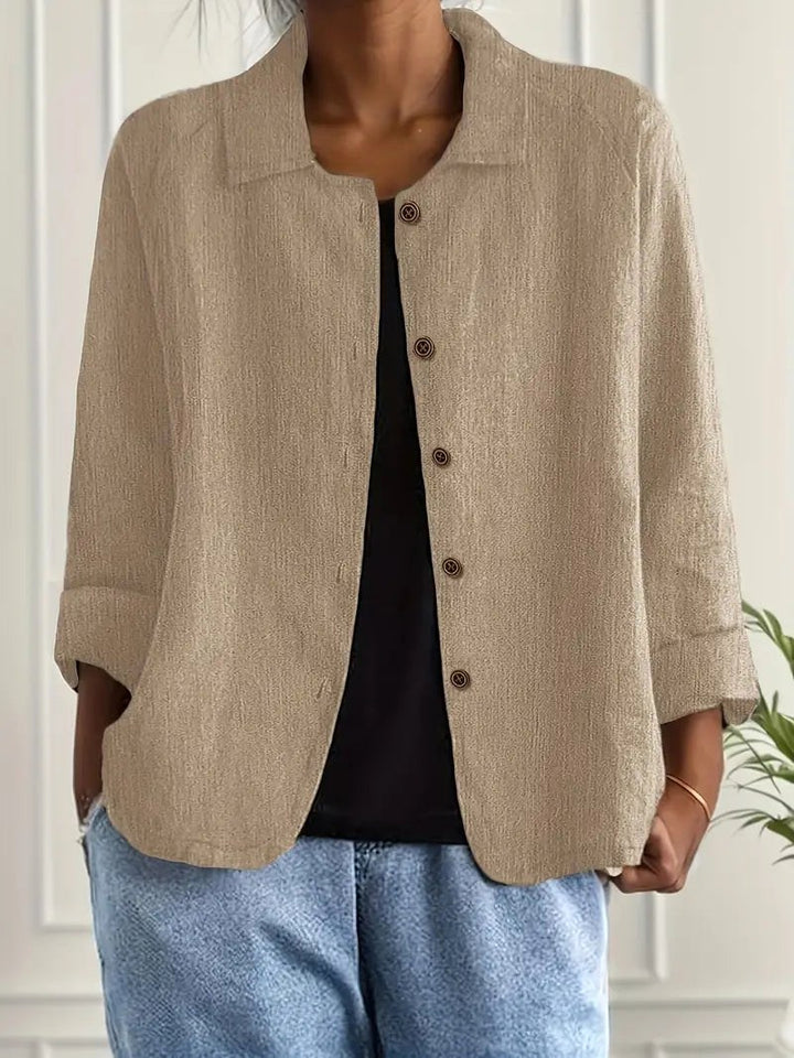 Willow | Women's Casual Button-Front Lightweight Jacket - Khaki
