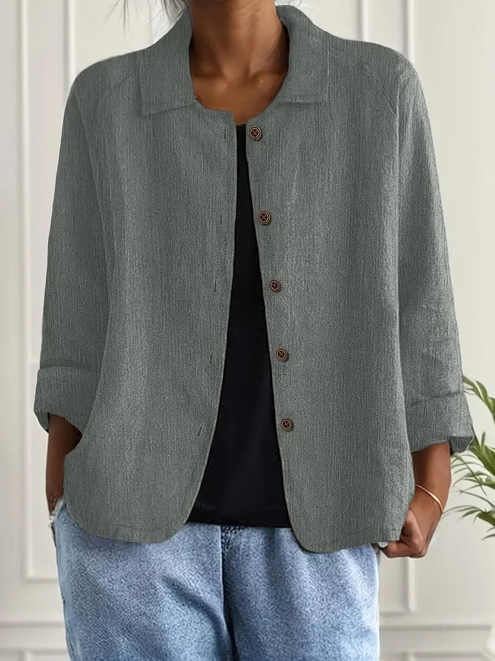 Willow | Women's Casual Button-Front Lightweight Jacket - Gray