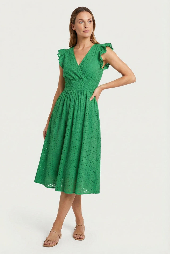 Wren | Women's Eyelet A-Line Dress with Smocked Waist - image 14