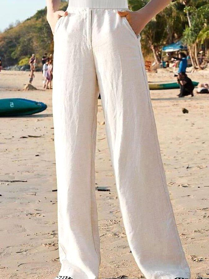 Wren | Women's High-Waist Wide-Leg Linen Trousers - image 4