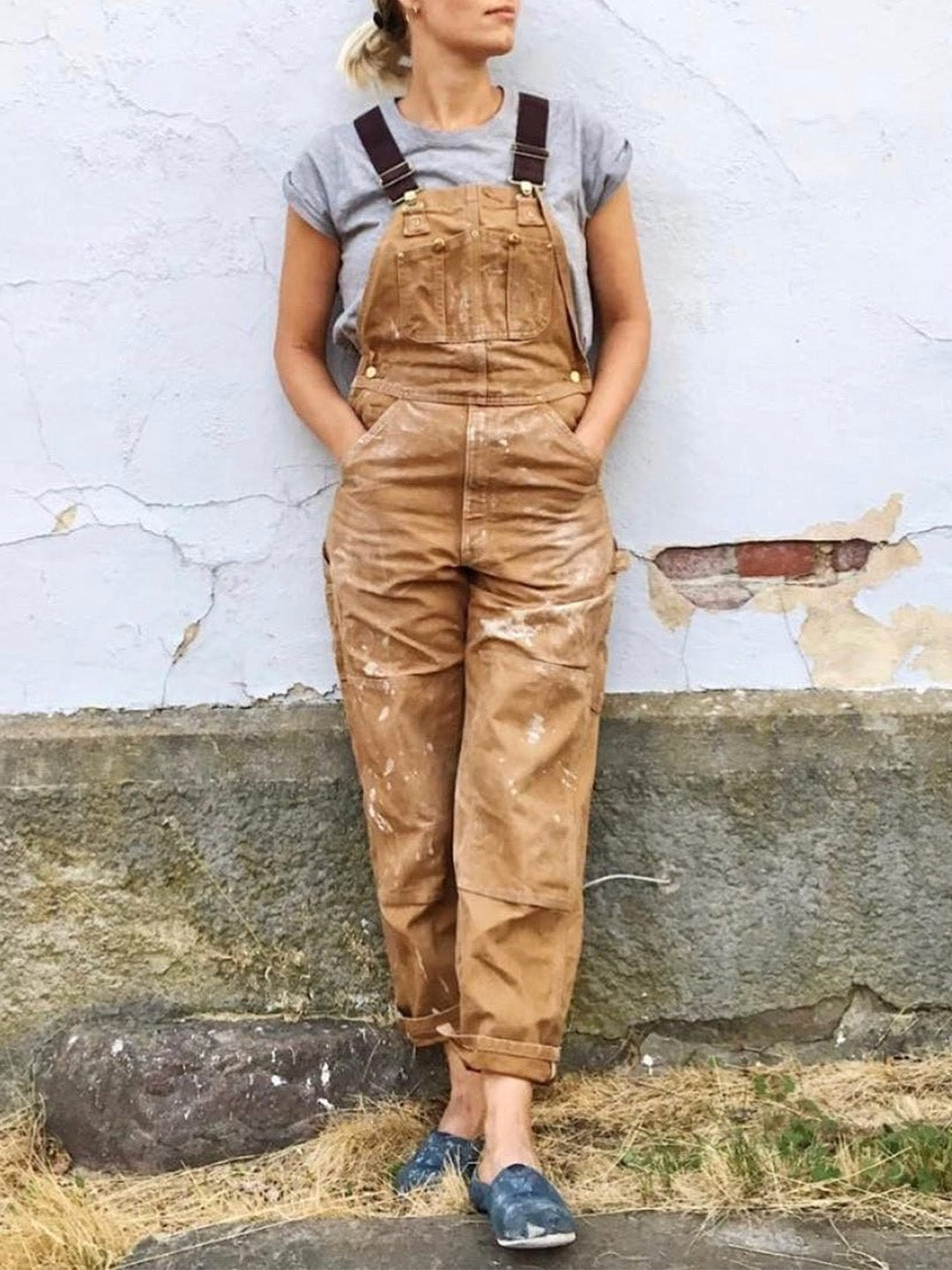 Yasmin | Women's Cotton Adjustable Dungarees, Utility Dungarees | The Shrader Sisters