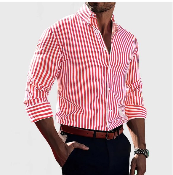 Zane | Men's Striped Cotton Button Shirt, Classic Dress Shirt | The Shrader Sisters