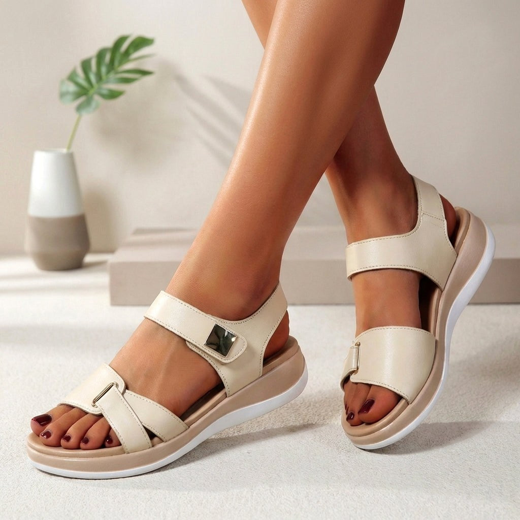 Zara | Women's Adjustable Strap Platform Sandals, Open-Toe Summer Sandals | The Shrader Sisters
