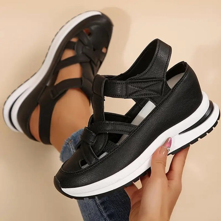 Zoe | Women's Comfortable Flat Sandals - Black